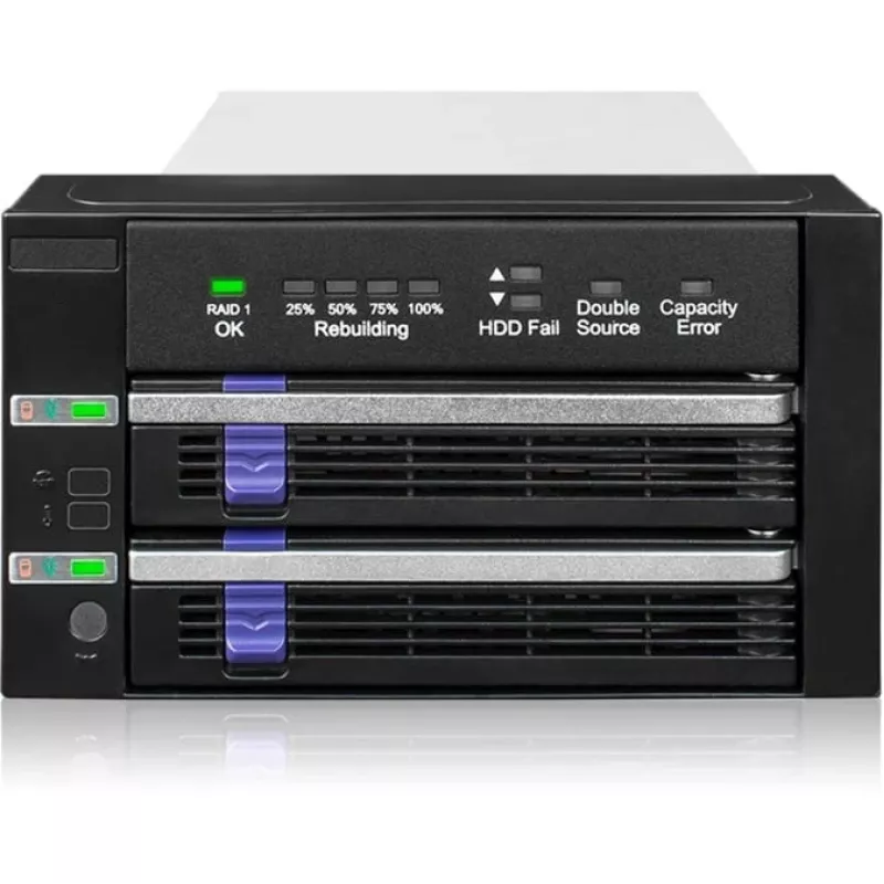 ICY BOX FatCage 2x 2.5/3.5 SATA HDD/SSD RAID 1 do 5.25 pozície čierny/strieborný