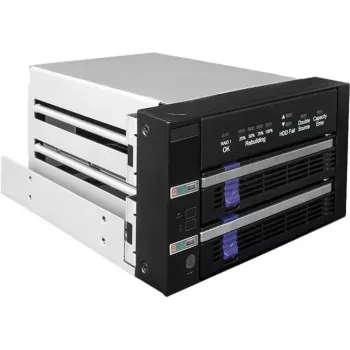 ICY BOX FatCage 2x 2.5/3.5 SATA HDD/SSD RAID 1 do 5.25 pozície čierny/strieborný
