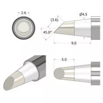 iFixit FixHub spájkovací hrot kužeľovo-dláto 2,6 mm strieborná