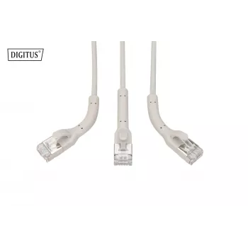 DIGITUS CAT 6A F-FTP uhlový patch kábel, meď, 0,5 m, sivý, balenie 10 ks