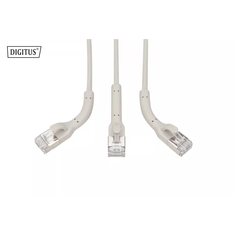 DIGITUS CAT 6A F-FTP uhlový patch kábel, meď, 0,5 m, sivý, balenie 10 ks