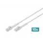 DIGITUS CAT 6A F-FTP uhlový patch kábel, meď, 2 m, sivý, 10 ks