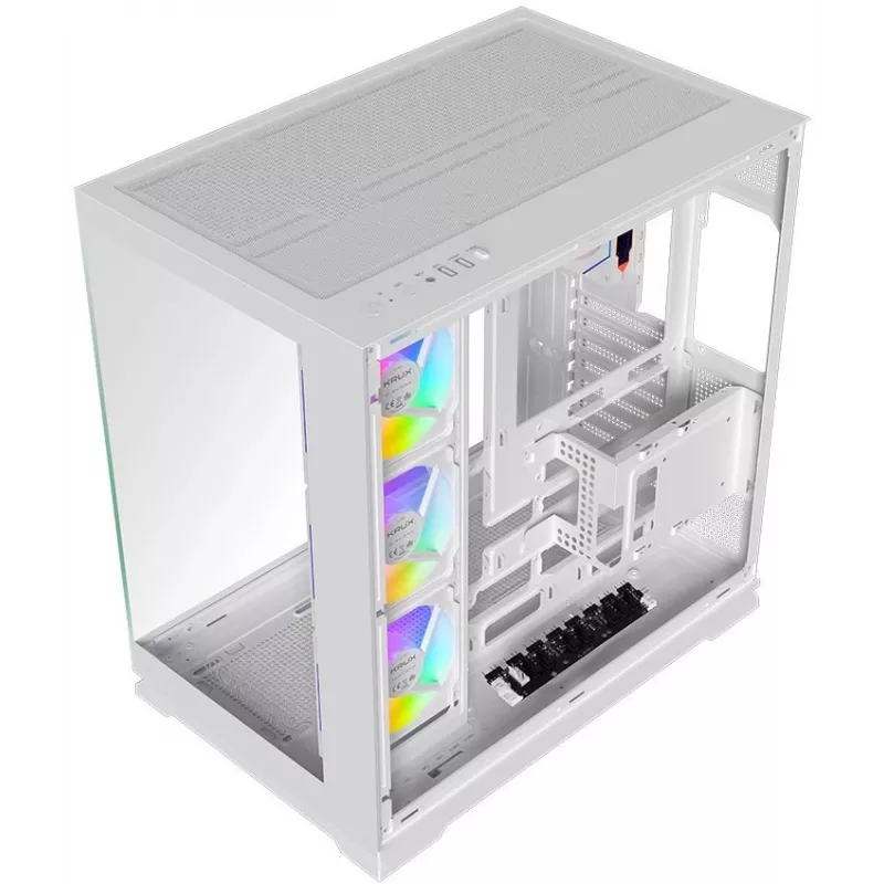 Krux Atron biela Mid-Tower PC skriňa s tvrdeným sklom