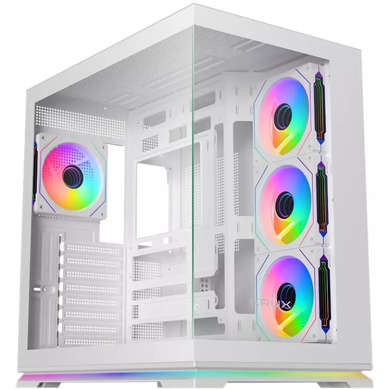 Krux Atron biela Mid-Tower PC skriňa s tvrdeným sklom