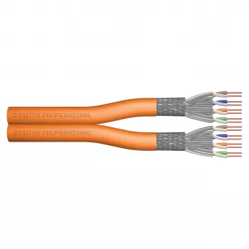DIGITUS CAT 7 S/FTP inštalačný kábel, duplex, 500 m, LSZH, B2ca-s1a,d0,a1, oranžová