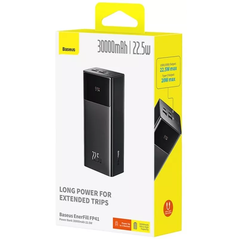 Baseus EnerFill FP41 30000 mAh 22,5W powerbanka čierna