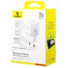 Baseus Palm 20W nástenná nabíjačka USB-C + USB-A, biela