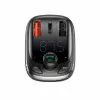 Baseus S-13 Bluetooth FM transmitter auto nabíjačka s QC 3.0/4.0 PD, handsfree, LED indikátor, čierna