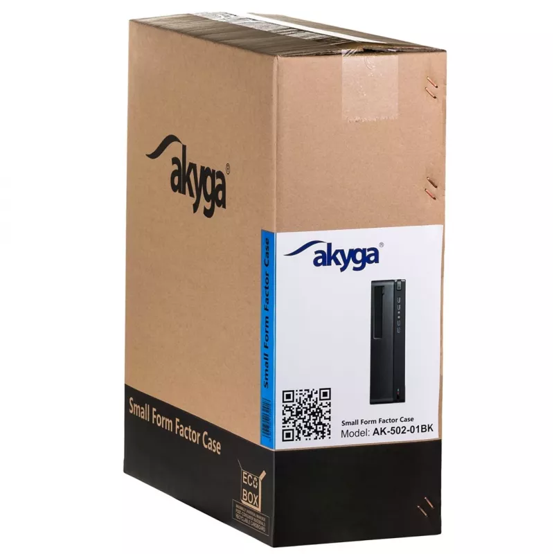 Akyga AK-502-02BK SFF PC skriňa, Micro-ATX / Mini-ITX, 2x USB 3.0, bez napájacieho zdroja, čierna