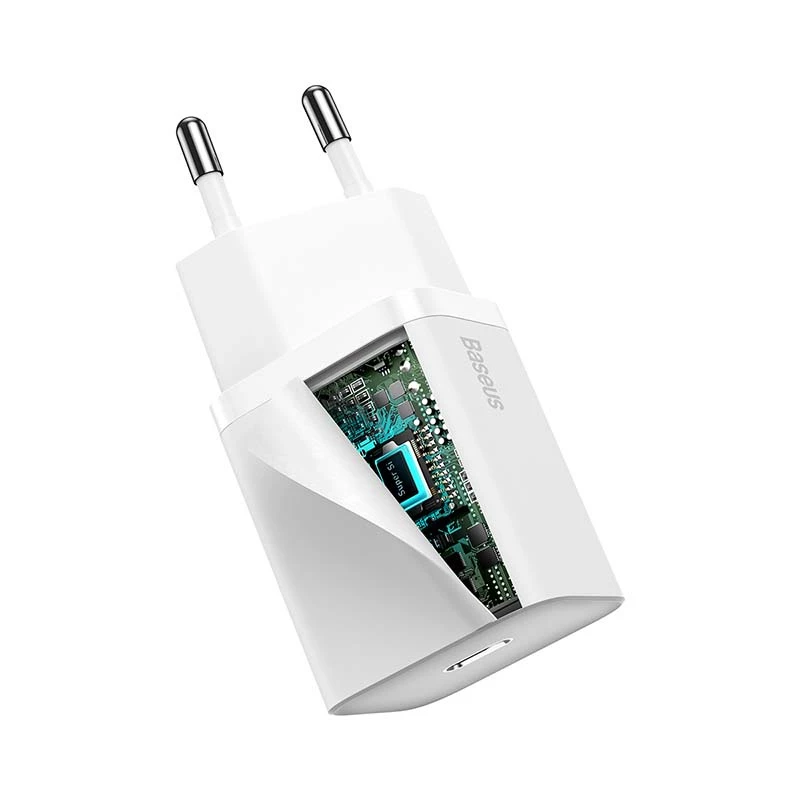 Baseus Super Si Quick Charger 20W USB-C s káblom (biela)
