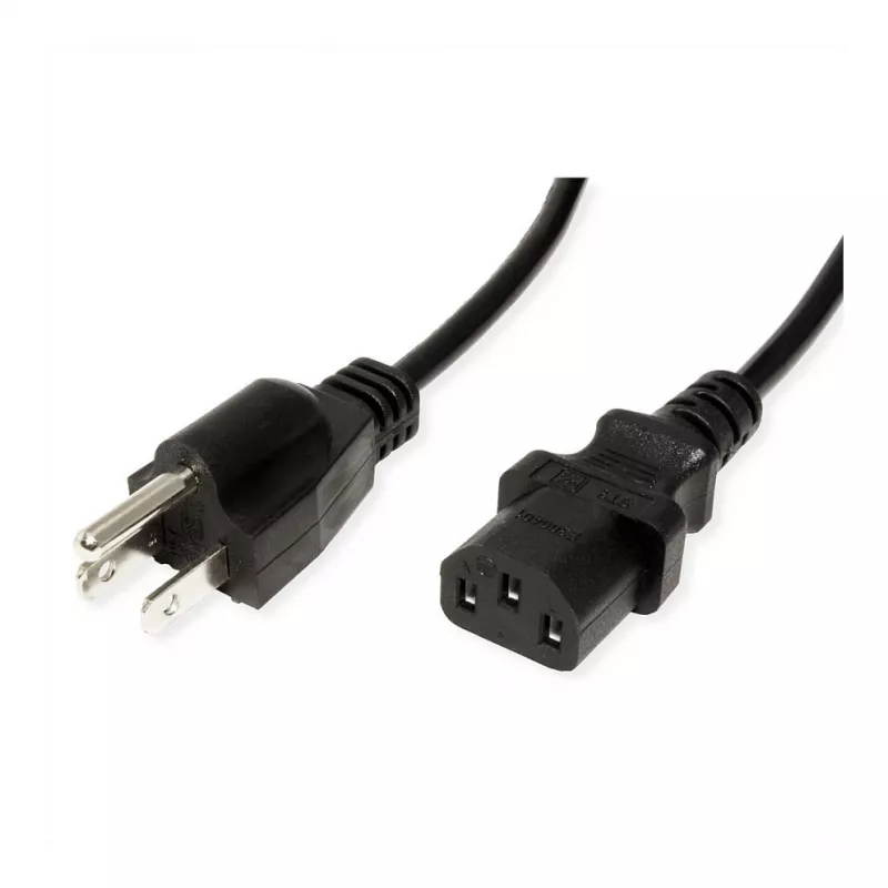 VALUE Napájací kábel IEC 60320 C13 na NEMA 5-15 (M) 125 V - 1,8 m - čierny