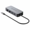 CONCEPTRONIC adaptér USB-C na 2x Gigabit Ethernet + 2x USB-A 3.2 Gen 1, 0,3m, sivý