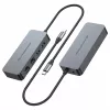 CONCEPTRONIC adaptér USB-C na 2x Gigabit Ethernet + 2x USB-A 3.2 Gen 1, 0,3m, sivý