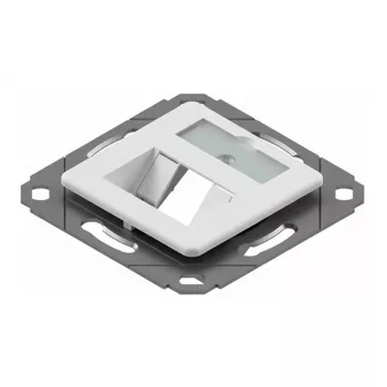 EasyLan preLink / fixLink držiak modulov, 2x Keystone s centrálnou doskou 9x31,8 mm RAL 9010 (CKVD1D1)