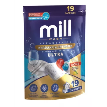 MADONIS MILL CLEAN&SHINE Ultra umývacie tablety do umývačky, 19 ks, 3K.D