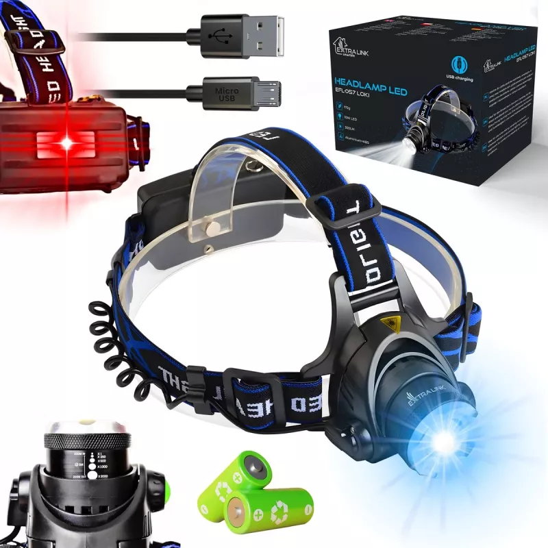 Extralink EFL-057 Loki LED čelovka, USB nabíjanie, 350 lúmenov, pohybový senzor