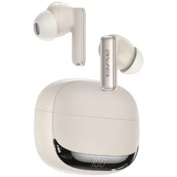 AWEI TA19 ANC TWS Bluetooth 6.0 slúchadlá béžové