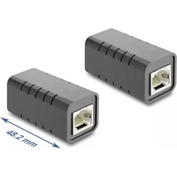 Delock RJ45 konektor samica na samicu Cat.6A tienený čierny