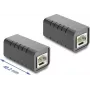 Delock RJ45 konektor samica na samicu Cat.6A tienený čierny