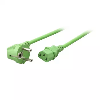EFB Elektronik napájací kábel Schuko 90° - C13 180°, zelený, 1,8 m, 3 x 0,75 mm²