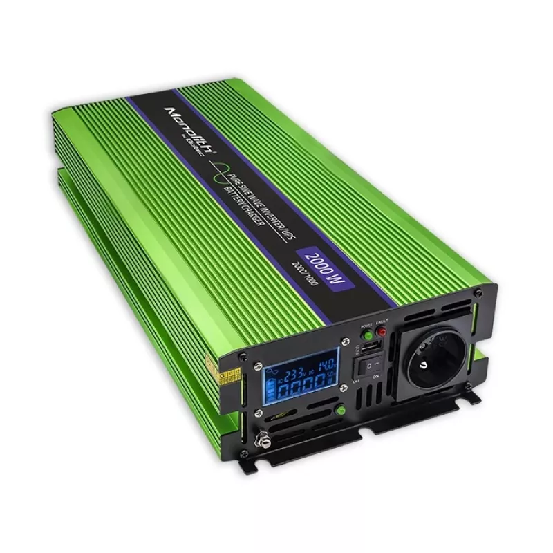 Qoltec Monolith napájací zdroj/invertor Auto 2000 W zelený