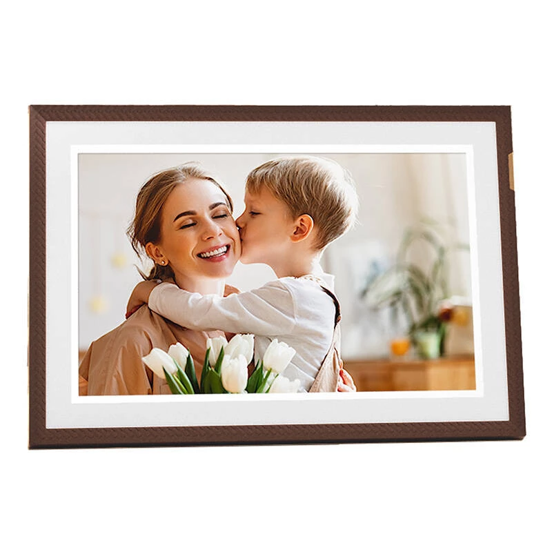ARZOPA D10 10,1 inch digitálny fotorámik (tmavohnedý) - 1280x800 IPS dotykový displej, 32GB, Wi-Fi
