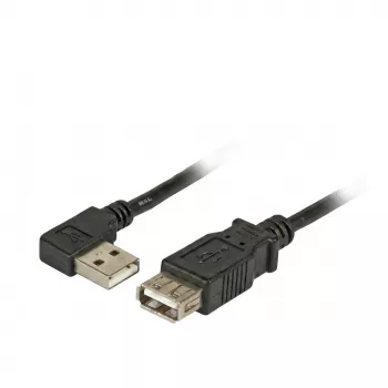 EFB-ELEKTRONIK USB 2.0 predlžovací kábel A (zahnutý) - A konektor samec na A konektor samica, 3,0 m, čierny, Classic