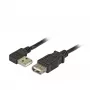 EFB-ELEKTRONIK USB 2.0 predlžovací kábel A (zahnutý) - A konektor samec na A konektor samica, 3,0 m, čierny, Classic