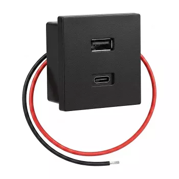 Shelly USB Charger Black - Flush-Mount USB-A Charger pre Smart Home
