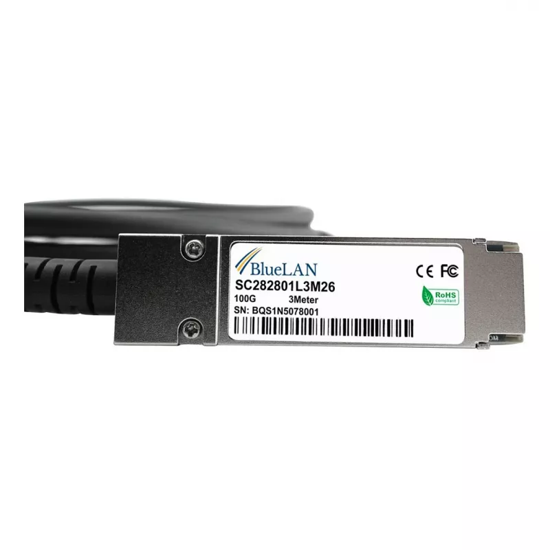 BlueLAN 10411-BL Kompatibilný Extreme Networks QSFP28 Direct Attach kábel, 100GBASE-CR4, InfiniBand EDR, 30AWG, 1 meter