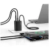 USAMS JC Series CC266 65W GaN rýchla nabíjačka 2xUSB-C 1xUSB-A s integrovaným USB-C káblom 1,5m biela