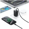 USAMS JC Series CC266 65W GaN rýchla nabíjačka 2xUSB-C 1xUSB-A s integrovaným USB-C káblom 1,5m biela
