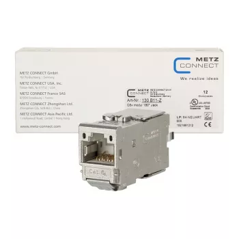 METZ CONNECT C6Amodul 180° RJ45 Keystone modul Cat.6A STP (balenie 12 ks) - metalický