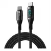 Good Connections USB 2.0 nabíjací a dátový kábel 100W s digitálnym displejom USB-C na USB-C 1m čierny