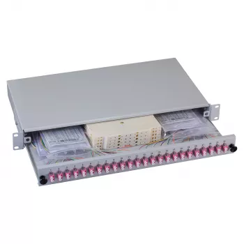 EFB-ELEKTRONIK Splice Box LC 50/125µm OM4 vyťahovacia 24 pigtailov / 12 spojok 1U