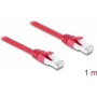 Delock RJ45 sieťový kábel Cat.6A S/FTP 1 m červený