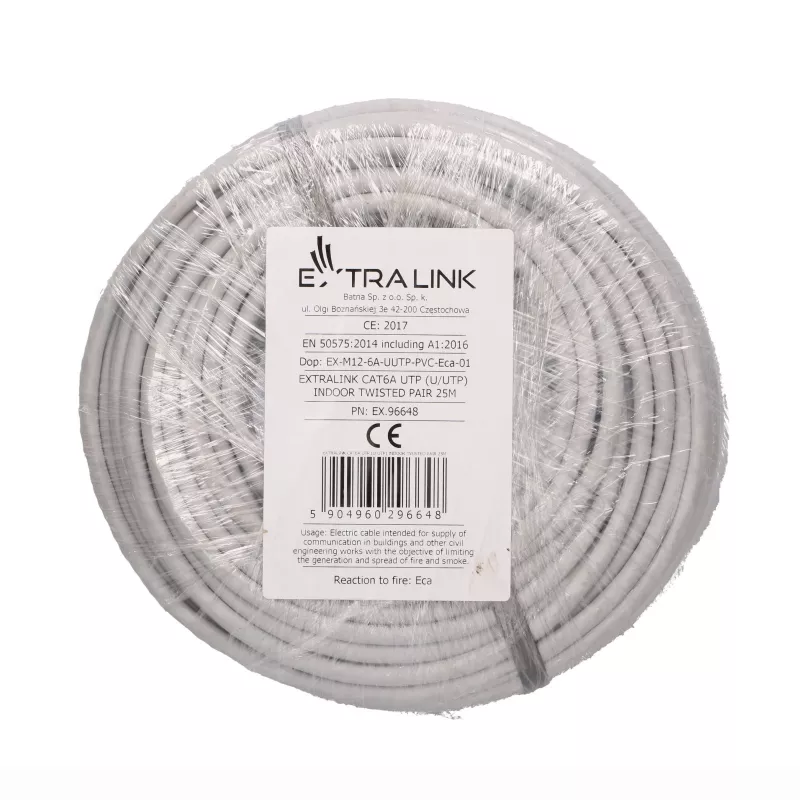 EXTRALINK CAT6A UTP (U/UTP) vnútorný twisted pair patch kábel 25m