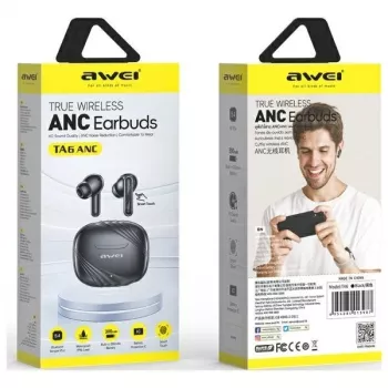 AWEI TA6 ANC Bluetooth slúchadlá čierne