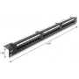 Delock 19 palcový 1U patch panel 24 portov Cat.6 s LED a odľahčovacou lištou, nezatienený, čierny (91087)