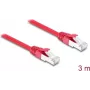 Delock sieťový kábel RJ45 Cat.6A S/FTP 3 m červený (81186)
