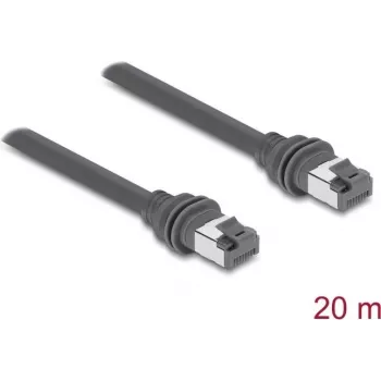 Delock RJ45 patch kábel Cat.6 kompatibilný so Starlink Gen3 - 20 m sivý