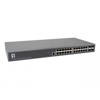 LevelOne TURING 28-portový L3 Lite Managed Gigabit switch, 24 x 1G RJ45, 4 x 1G/10G SFP+ uplinky