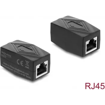 Delock adaptér spojka RJ45 konektor samica na konektor samica Cat.6 tienený čierny (90838)