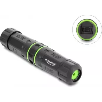 Delock optický konektor MPO samica na MPO samica so závitom M20 x 1,5 mm IP68 prachotesný a vodotesný