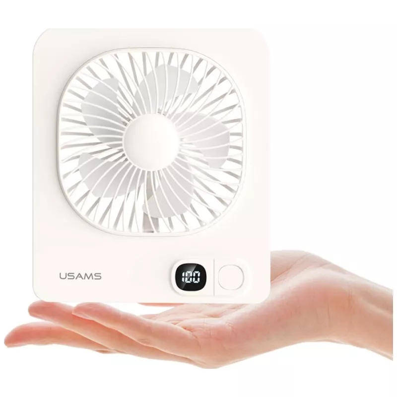 USAMS ZB363 stolný ventilátor magnetický biely