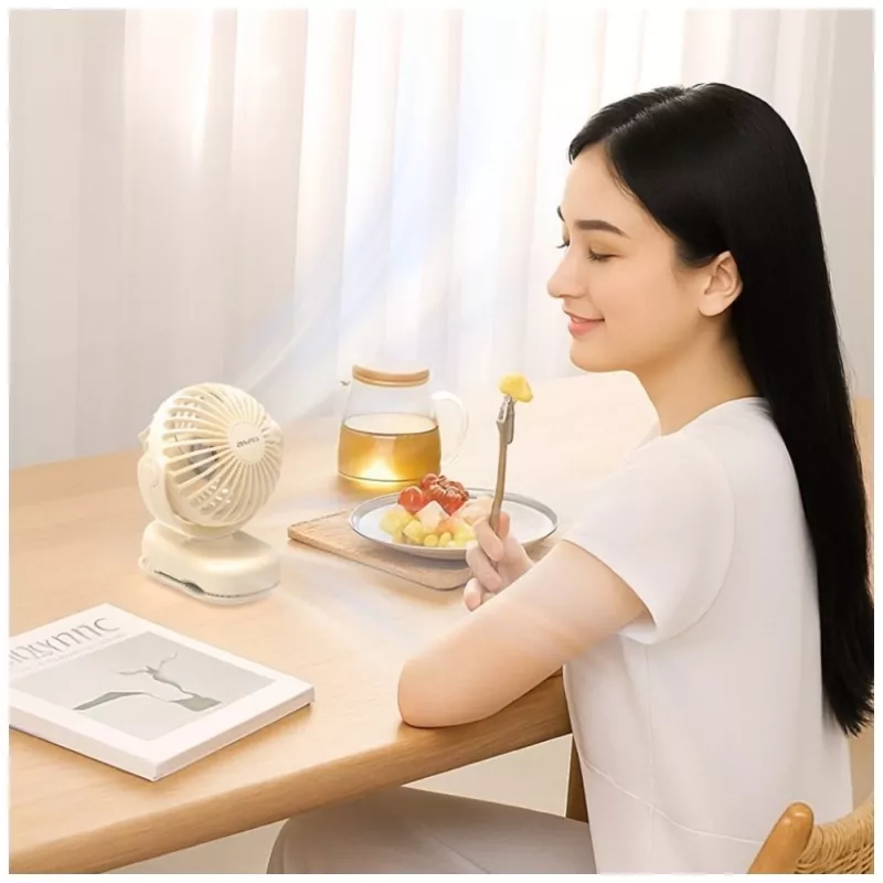 AWEI F45 Mini stolný ventilátor so svorkou, 1200mAh, biely