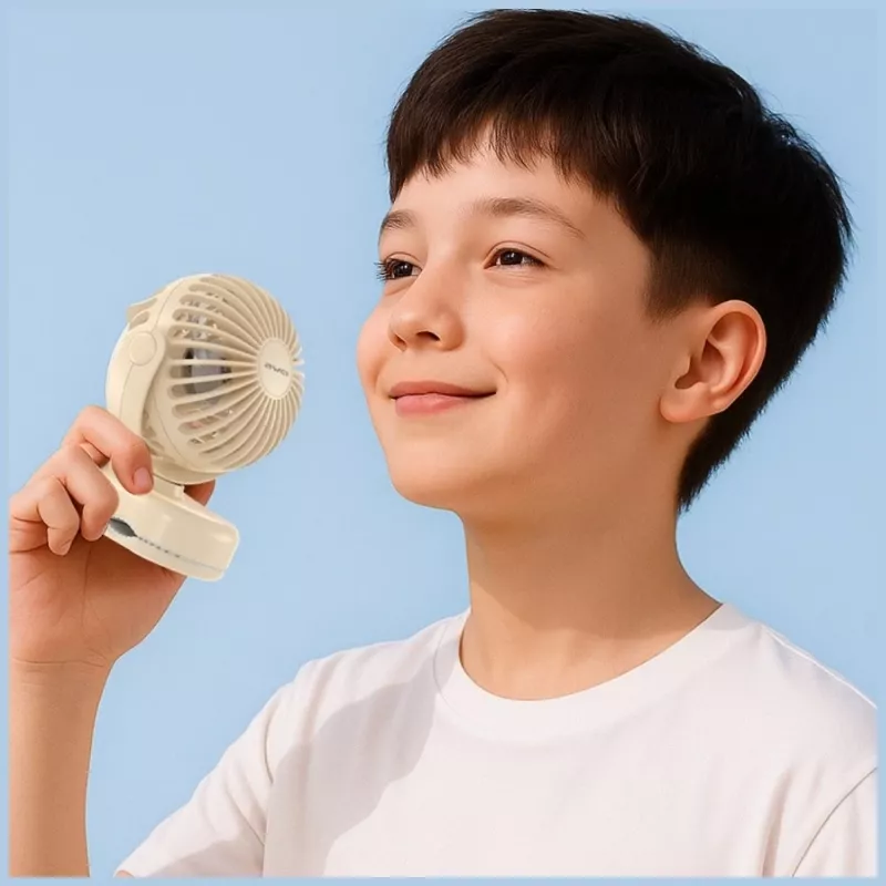AWEI F45 Mini stolný ventilátor so svorkou, 1200mAh, biely