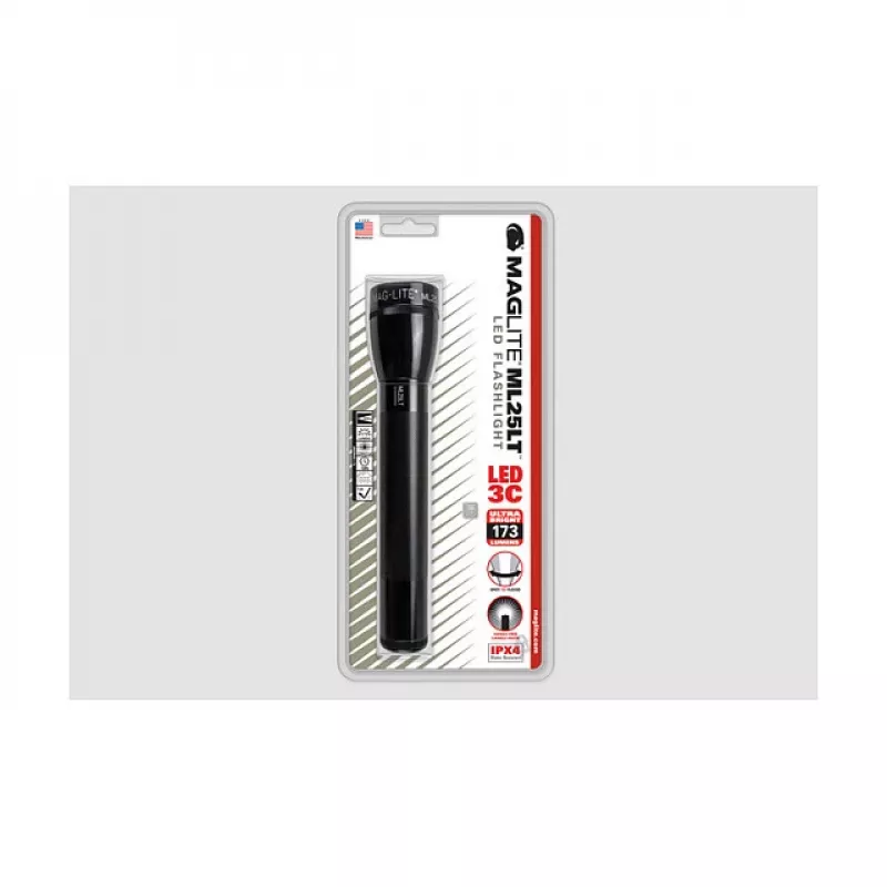 Maglite ML25LT 3 C-Cell LED baterka, čierna, 177 lumenov