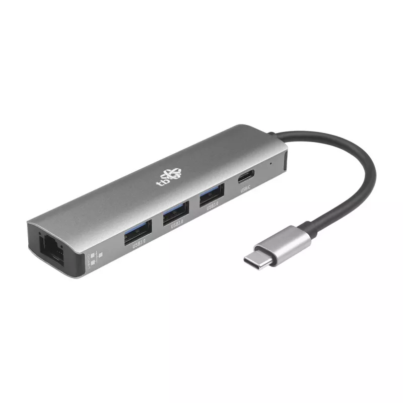 TB USB-C na RJ45 Gigabit Ethernet adaptér s 3x USB-A 3.0 a USB-C PD 100W, Space Grey