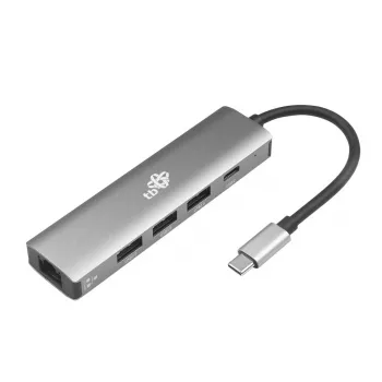 TB USB-C na RJ45 Gigabit Ethernet adaptér s 3x USB-A 3.0 a USB-C PD 100W, Space Grey